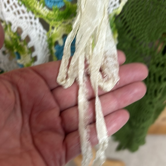 Vintage handmade lace lagenlook layering Gypsy boho bohemian top tank vest Large - Picture 15 of 15